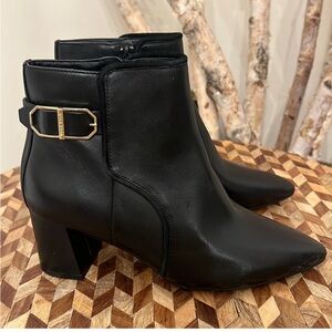 Cole Haan, Black leather,ETTIE block heel 
CASUAL Booties 8.5